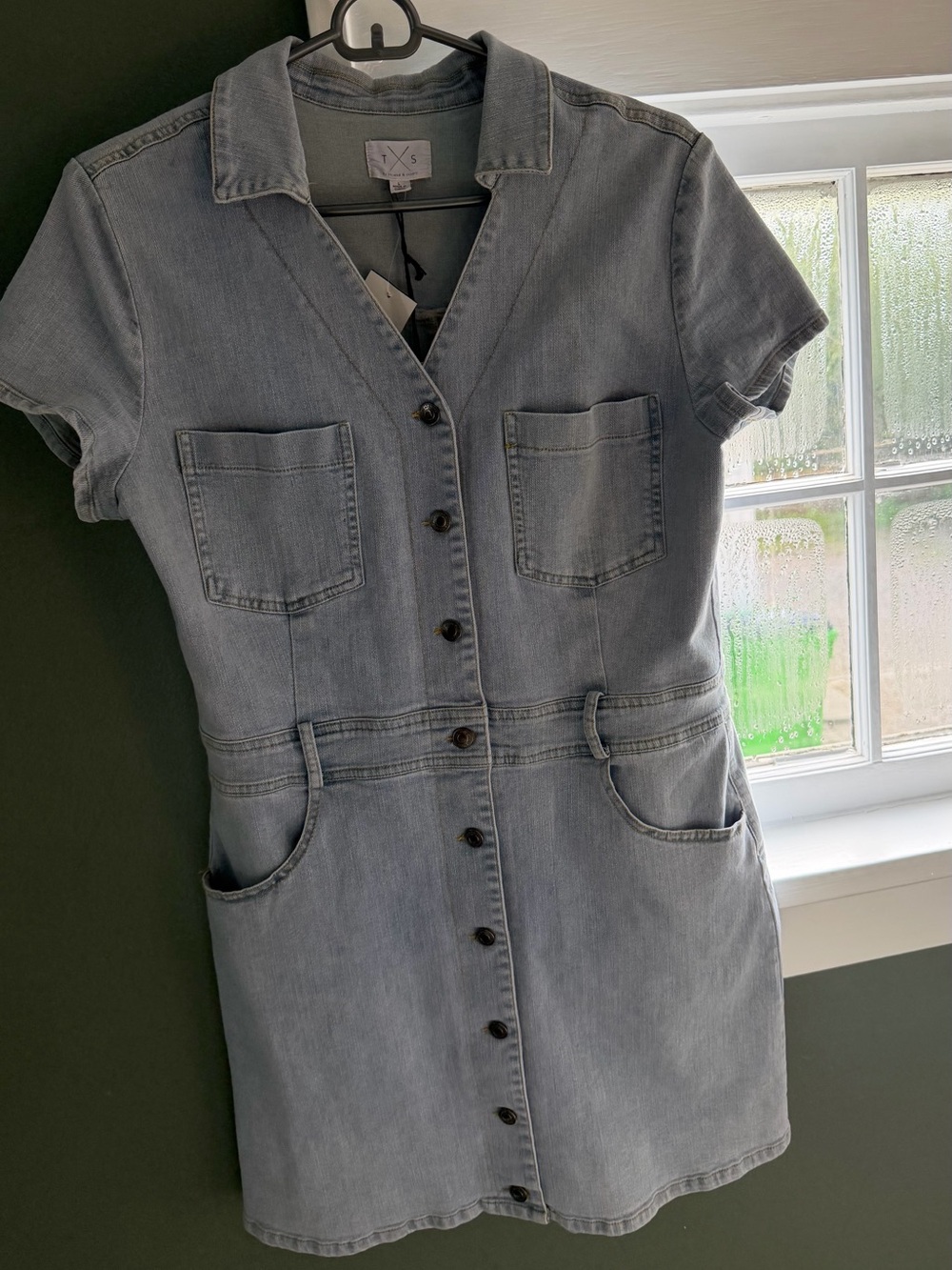 Thread & Supply Dry Goods Light Blue Denim Button-Front Dress